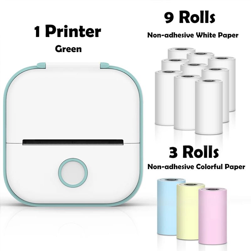 Portable Inkless Mini Printer for Stickers & Photos