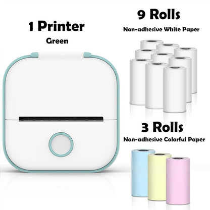 Portable Inkless Mini Printer for Stickers & Photos