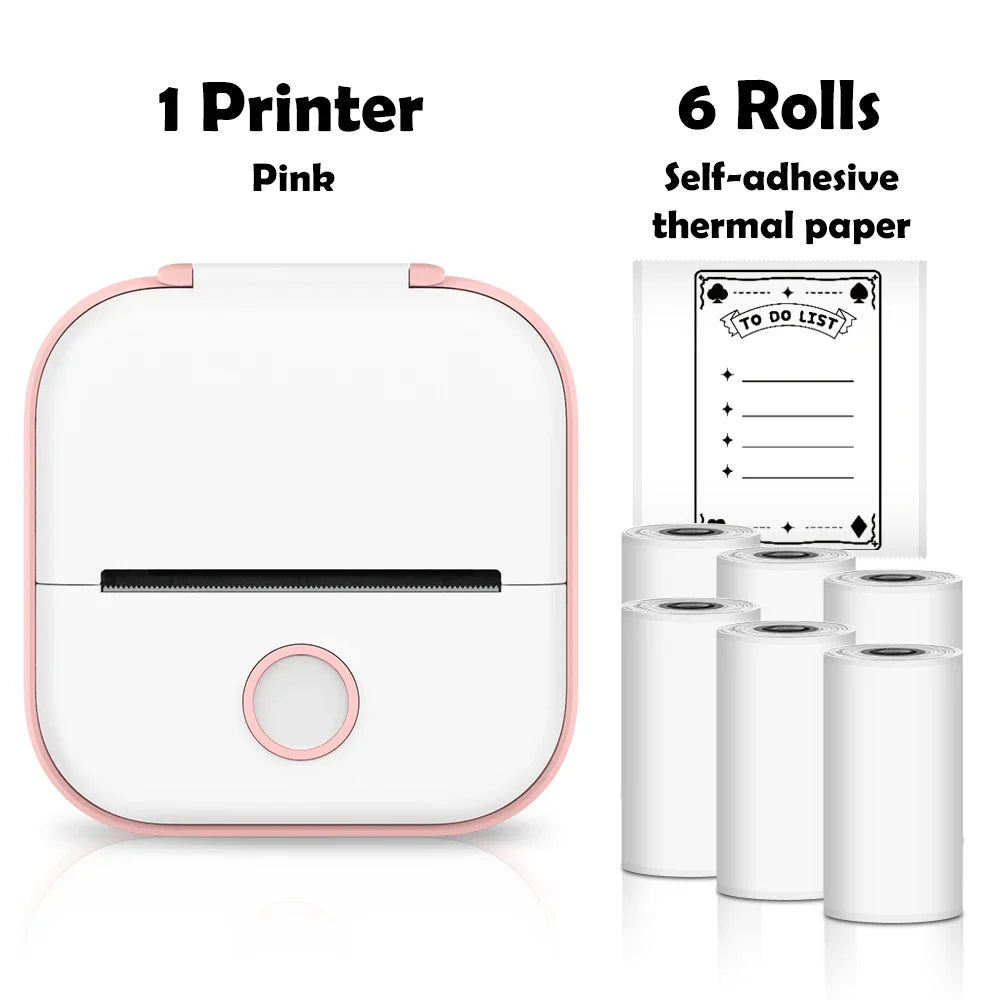 Portable Inkless Mini Printer for Stickers & Photos