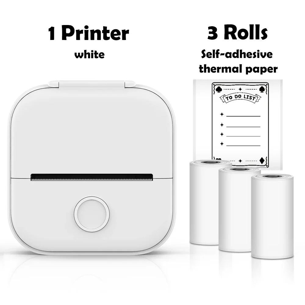 Portable Inkless Mini Printer for Stickers & Photos